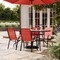 Flash Furniture Brazos 5 Pc Outdoor Patio Dining Set - 55in Tempered Glass Patio Tbl w/Umbrella Hole, 4 Red Chairs TLH-089REC-303CRD4-GG - alternate 3